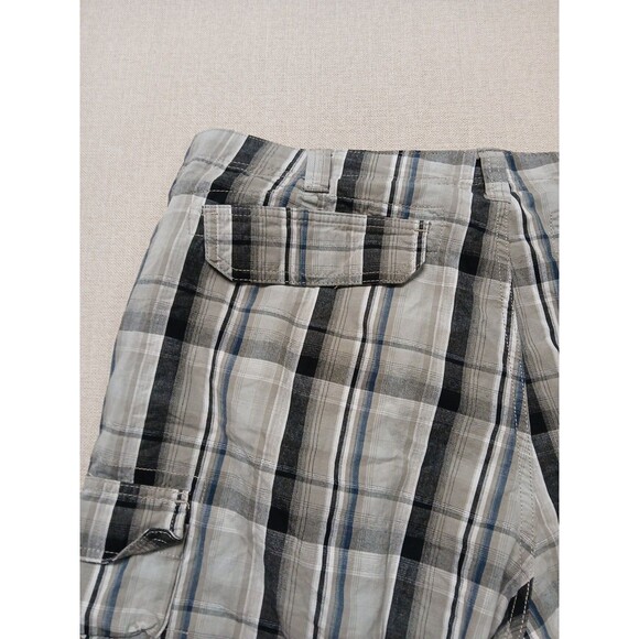 Lee Dungarees Cargo Short Men’s 40 Plaid Brown Blue Black Hiking Outdoor Shorts - Picture 10 of 13
